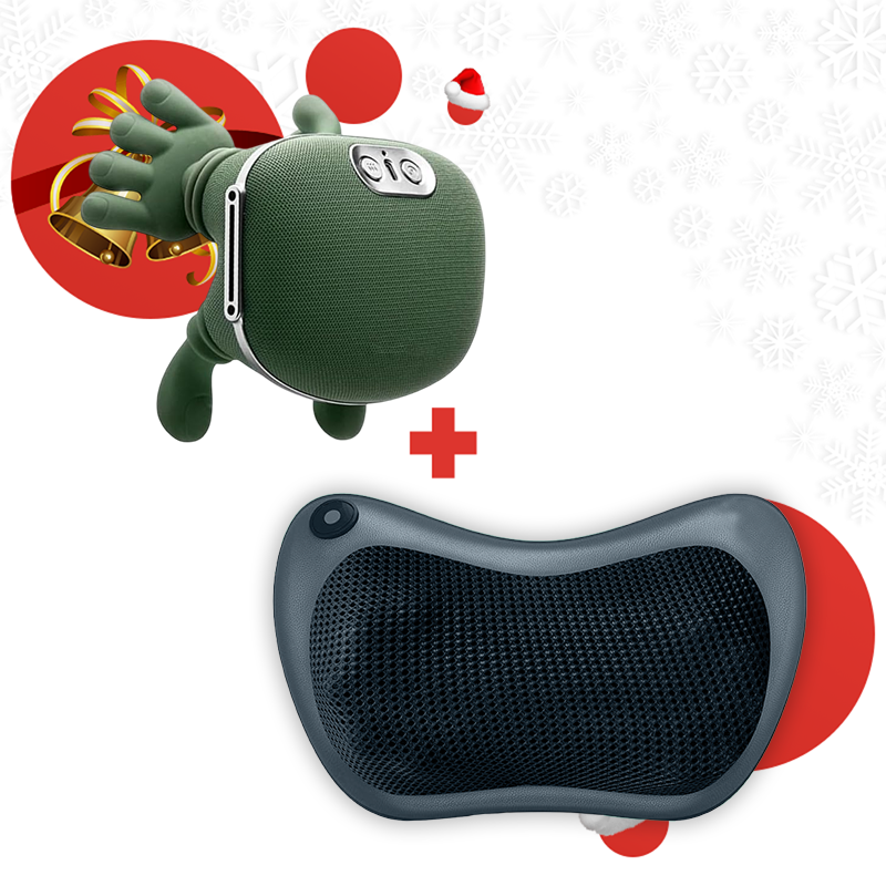 Pack: 1 Masajeador 4D Multi-Zona + 1 Cojín de Masaje Shiatsu