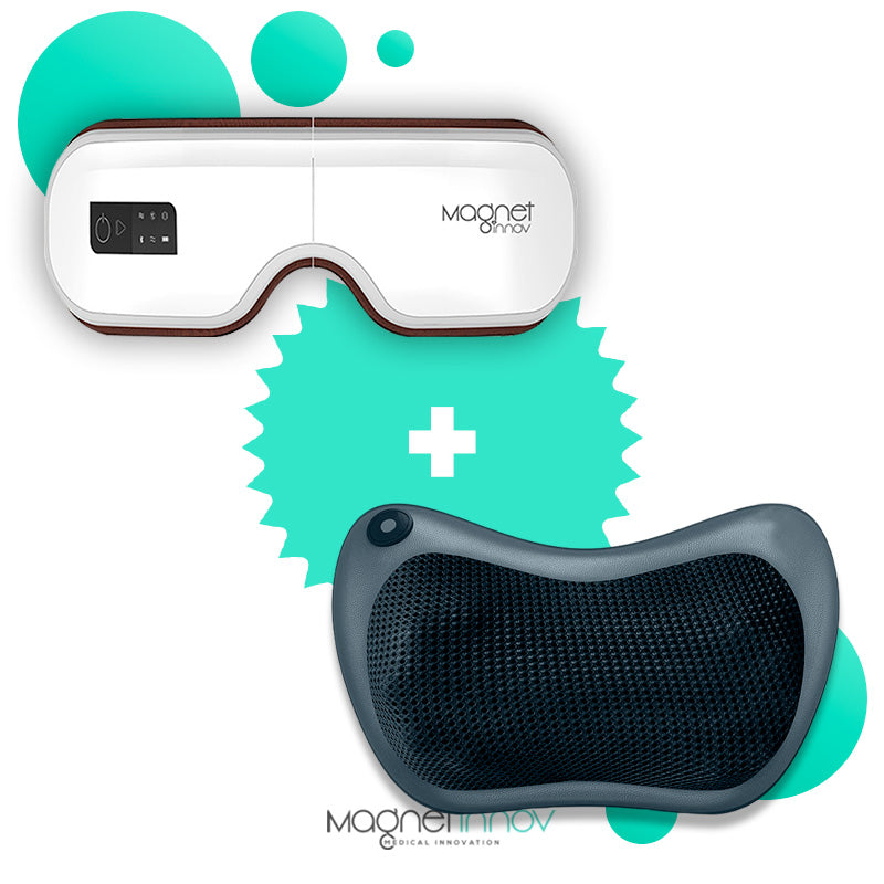 Pack: 1 Masajeador de Ojos 2.0 + 1 cojín de masaje Shiatsu