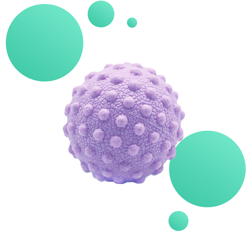 balle de massage avec picots bleu