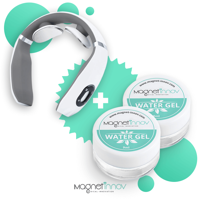 Pack : 1 Masseur Cervical Intelligent + Gel Apaisant Piles standards + 2 pcs gel 