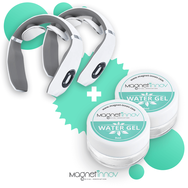 Pack : 2 Masseurs Cervical Intelligent + Gel Apaisant Piles standards + 2 pcs gel 