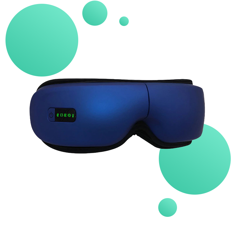 Masque Massage Oculaire Magnetinnov - Vert, Vibrations, Compression D'air, Neuf