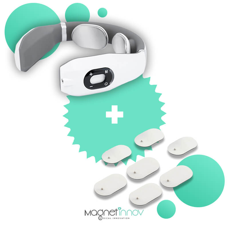 Pack : 1 Masseur Cervical Intelligent + 10 Patchs Batterie intégrée 